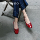 TA65111 张艺凡同款 中跟单鞋 蝴蝶结女鞋 小豆蔻蹀愫红鞋 25秋季