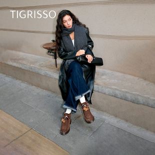 沈月同款 大黄靴增高4.5马丁靴加绒女靴 西高地蹀愫25秋冬新袋鼠鞋