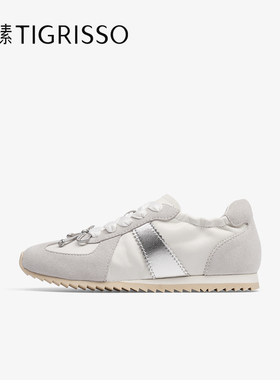 薄荷生巧蹀愫2025芭蕾德训鞋增高休闲小白鞋运动鞋TA65133-50