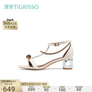 Twisted square and pearl chain two-wear treasure shoes women's fashion sandals TA21306-13