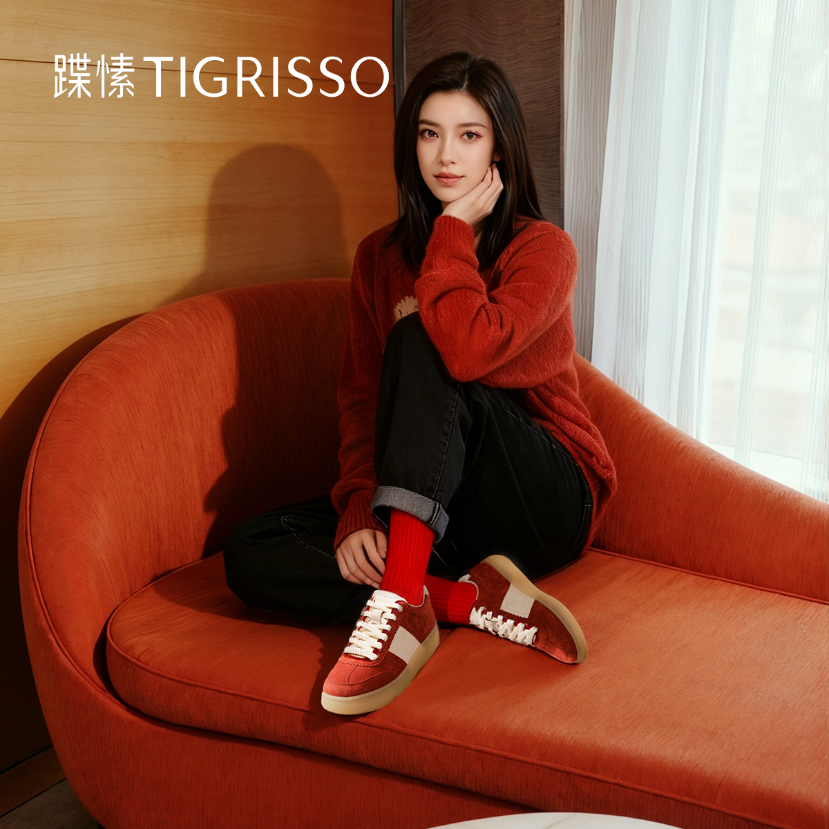 张婧仪美洋同款糖果德训蹀愫红色鞋子增高3.5运动薄底绿色休闲鞋