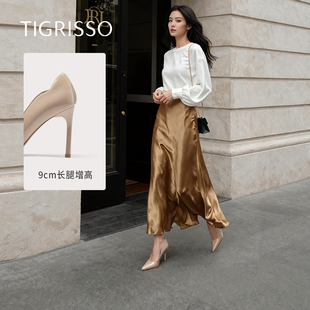 T76101A 懂你蹀愫26年春季 通勤气质单鞋 裸色尖头9cm高跟鞋 新款