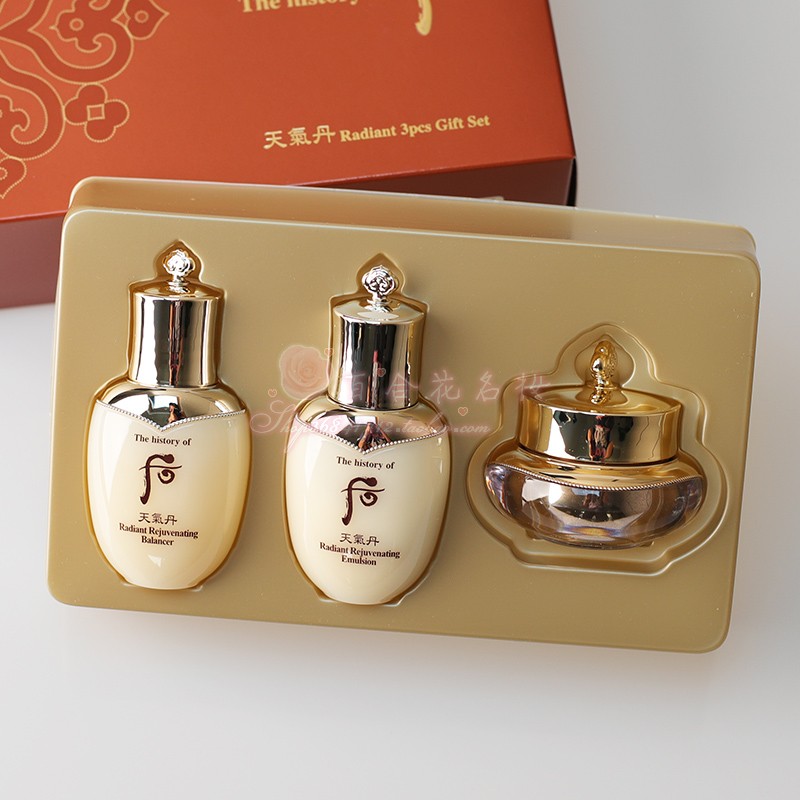 专柜正品whoo后天气丹花献3件套装 60ml 小样套装保湿紧致