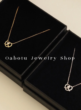 爱心碱水结锆石项链/耳钉·通体925纯银材质