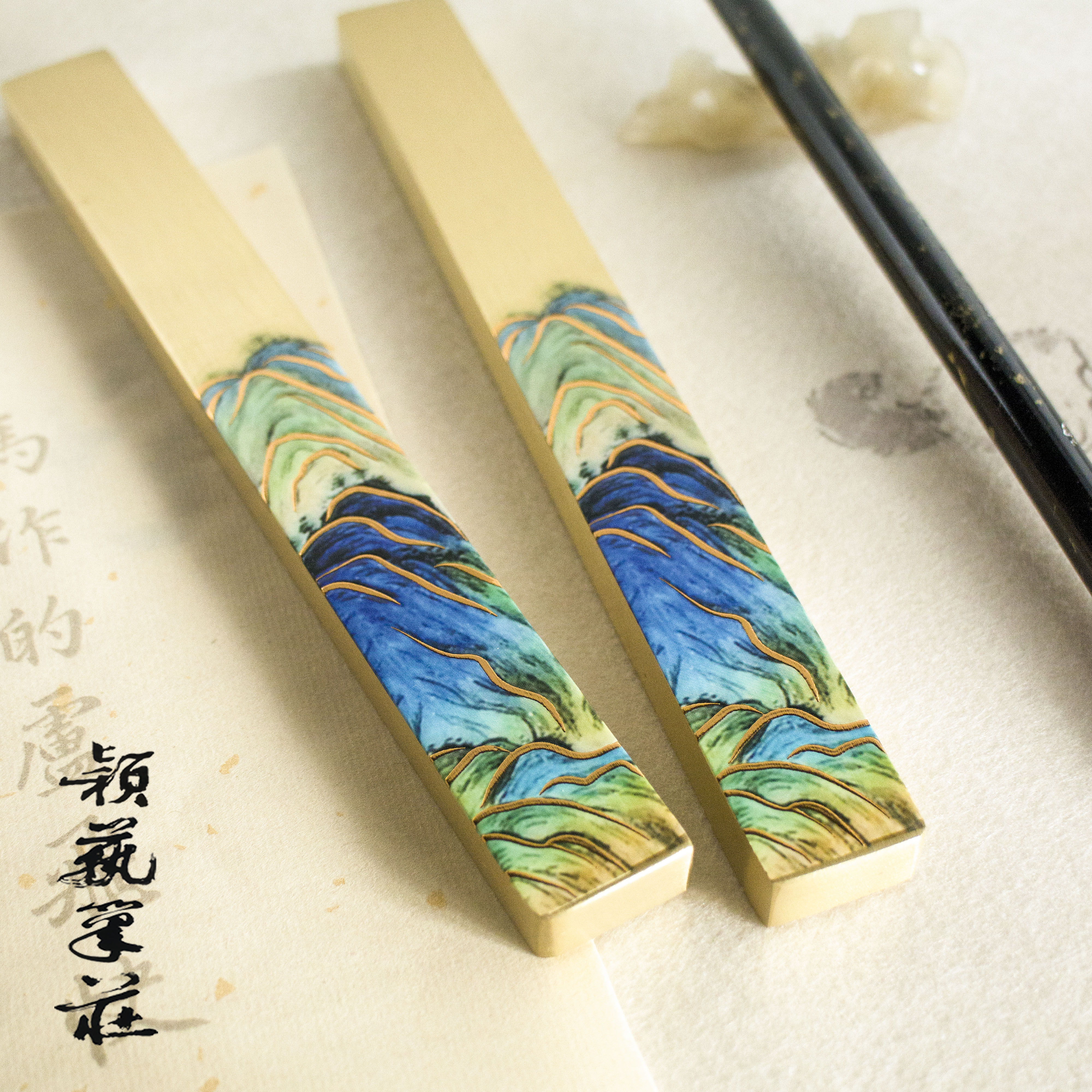 颖艺笔庄镇纸黄铜实心文房神器图片