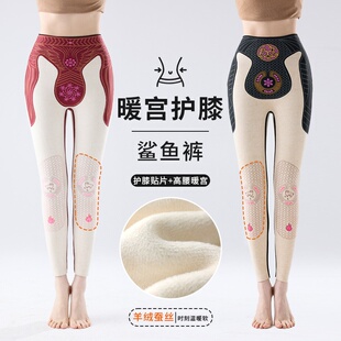 女可外穿高腰收腹保暖棉裤 鲨鱼裤 蚕丝羽绒悬浮新款 秋冬加绒打底裤