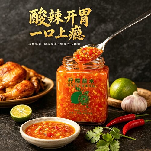 西双版纳柠檬蘸水酸辣300g瓶装