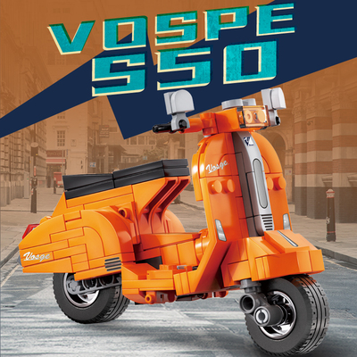 VOSPE-S50经典摩托益智拼装积木模型6岁7岁儿童拼砌玩具开智6123