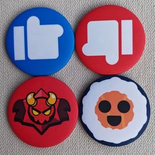 荒野乱斗蓝红拇指寿司卷表情包学生徽章谷子吧唧书包挂件生日礼物