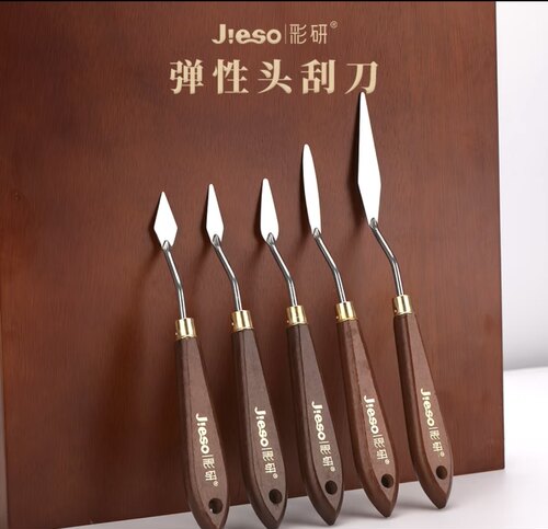 elysa同款彩研高弹油画棒刮刀套装油画刀尖头圆头油画棒刀