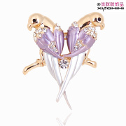 Smiling Korean magpie rhinestone brooch women fancy brooch pin clasp Korea beautiful brooch 360