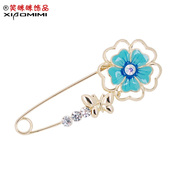 Smiling Korean flowers Crystal rhinestone brooch women fancy brooch pin clasp Korea jewelry 60481