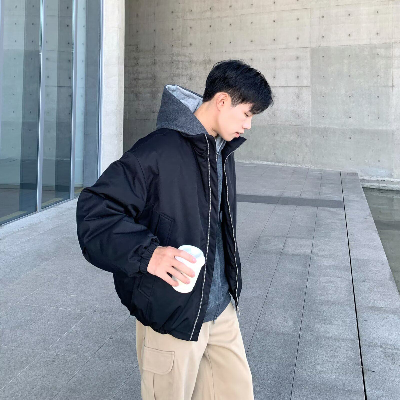 情侣棉服男女ins 港风新款小众立领设计感宽松棉衣面包服外套休闲