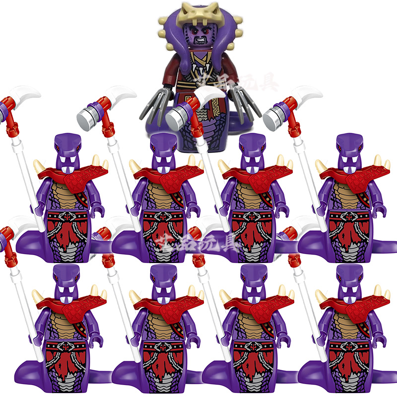 陈大师幻影忍者蛇权杖毒牙通蟒蛇阿斯卡勒阿西迪卡斯反派积木玩具