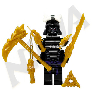 初代魔王加满都幻影忍者反派忍者新品积木第三方四手镀金黄金武器