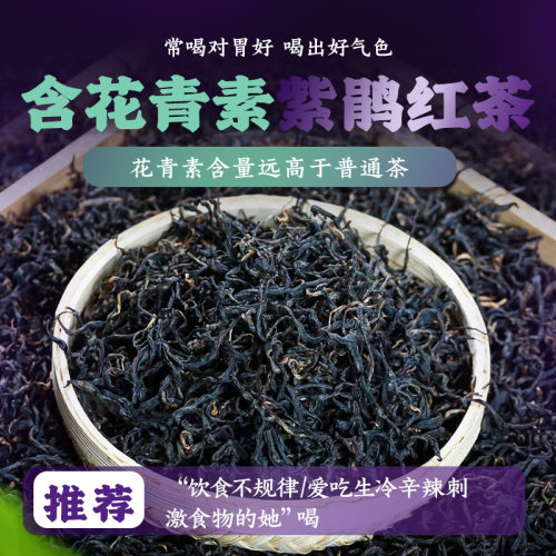 书呆子2025云南春茶新茶紫鹃红茶滇红茶晒红紫芽花青素500g
