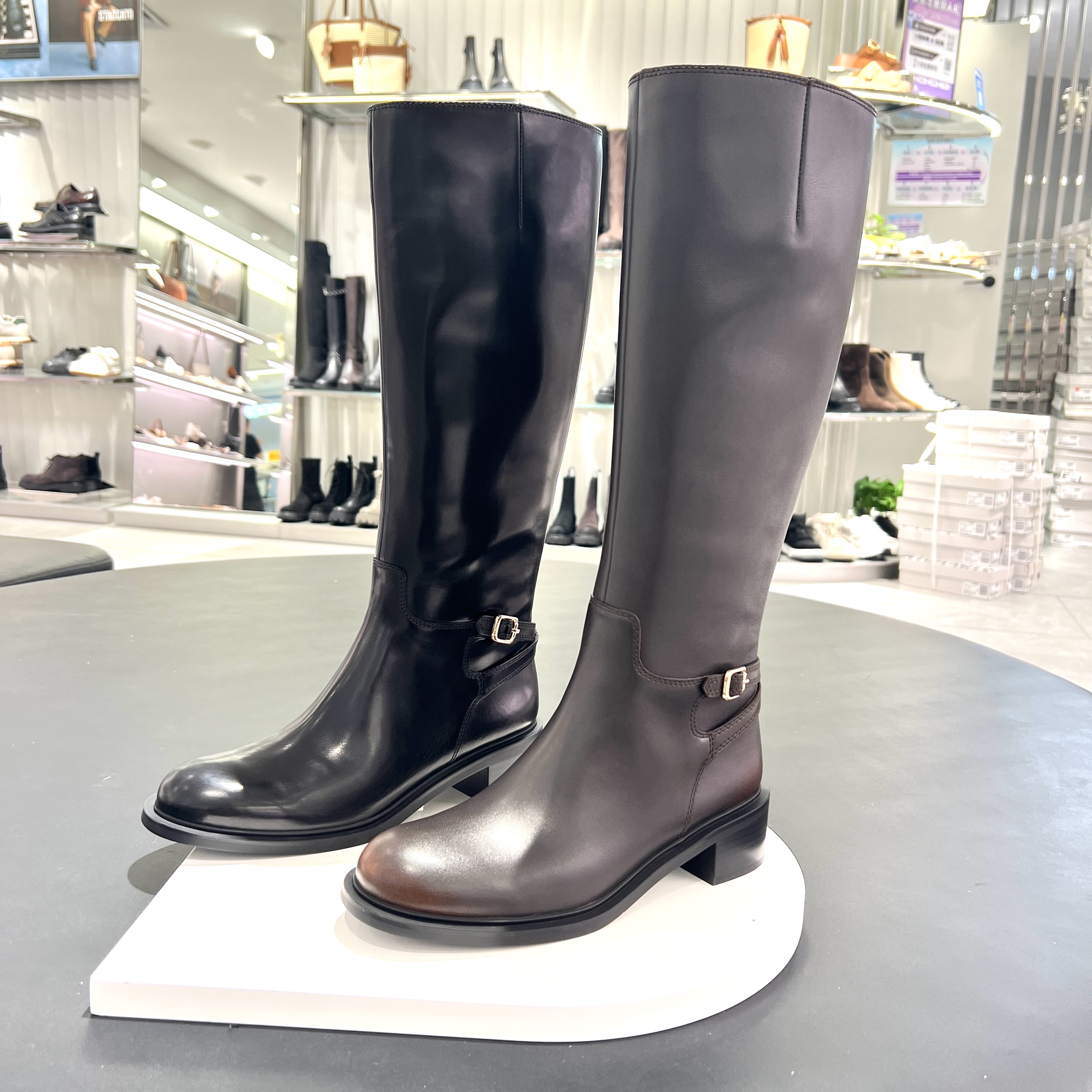 思加图2025冬季新款骑士靴