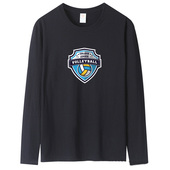 薄款 纯棉排球服上衣T恤男女球衣训练秋冬春打底比赛运动休闲 长袖