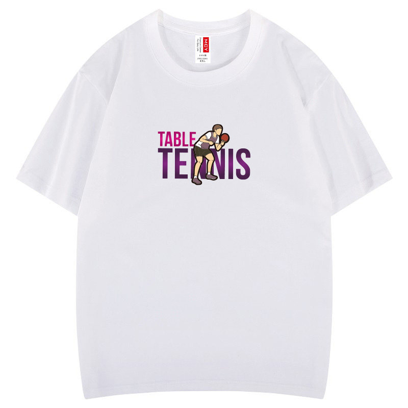 纯棉乒乓球服T恤短袖男女上衣圆领比赛球迷球衣训练队服亲子休闲