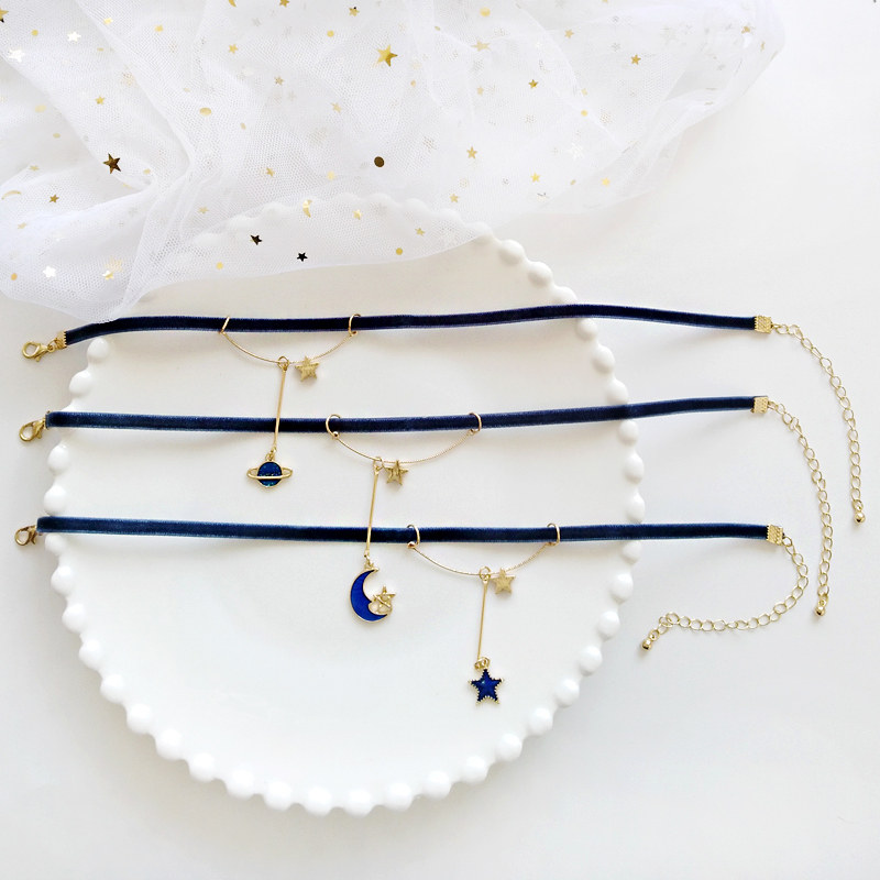 Sweet Star Necklace Dream Moon student Versatile Clavicle chain Velvet belt Neck strap one word star Necklace the republic of koreain the Accessories/Fashion Jewelry, Necklace  category - from Buy2taobao.com to provide professional Taobao agent buy service