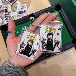 台球球星人仔参赛卡挂件张泰艺丁俊晖挂件书包台球人仔礼物原创