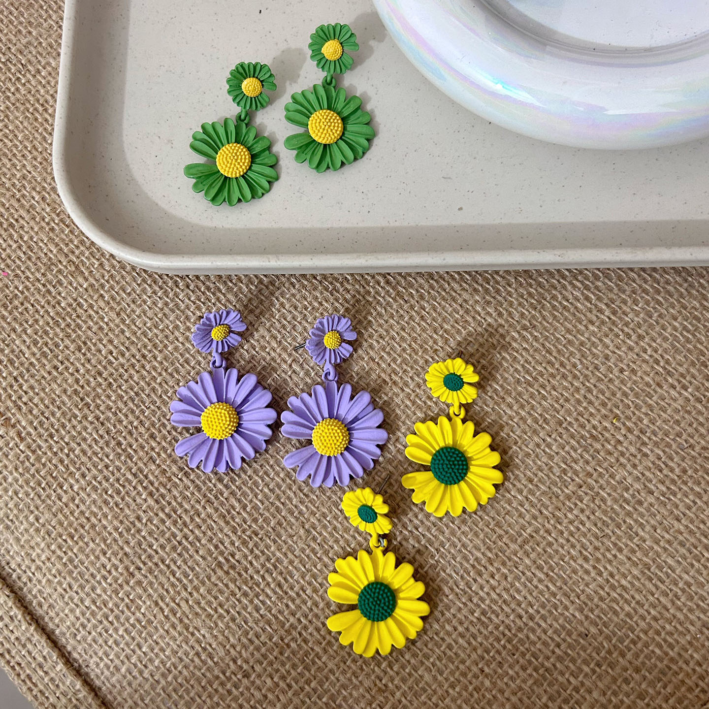 夏日沙滩海边度假风雏菊耳环