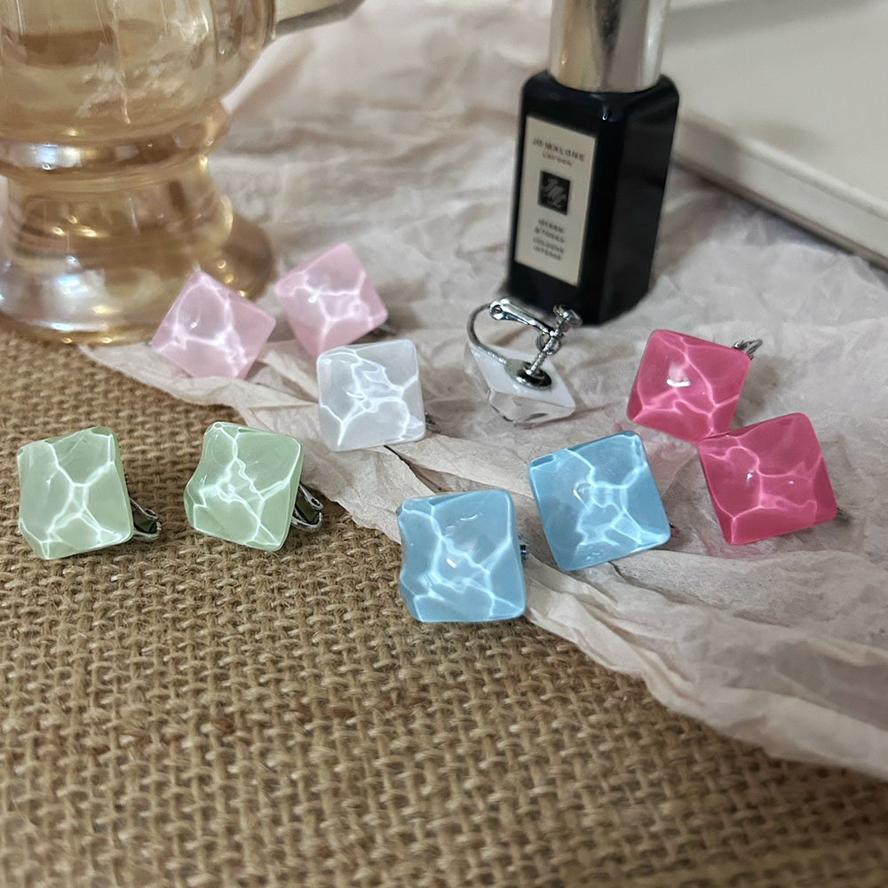 夏天度假风清新多巴胺果冻耳环