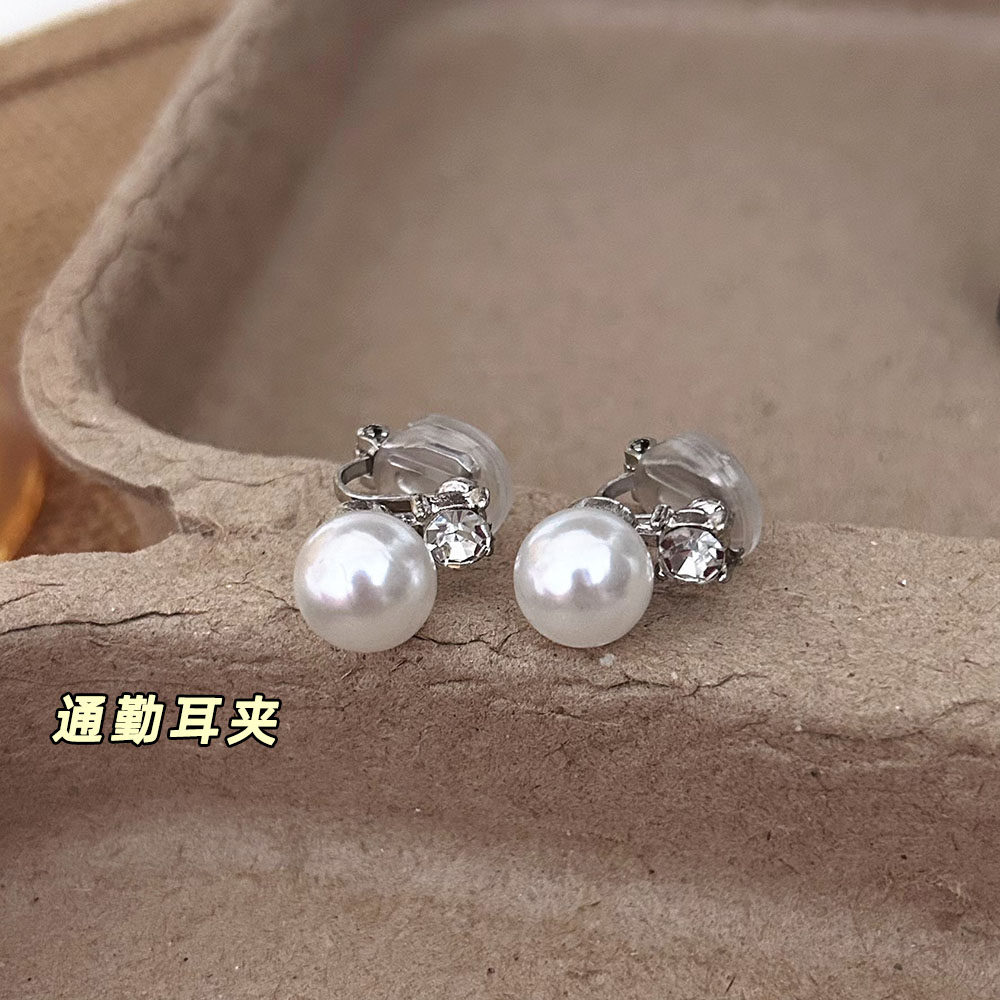 通勤职场简约珍珠耳夹无耳洞女