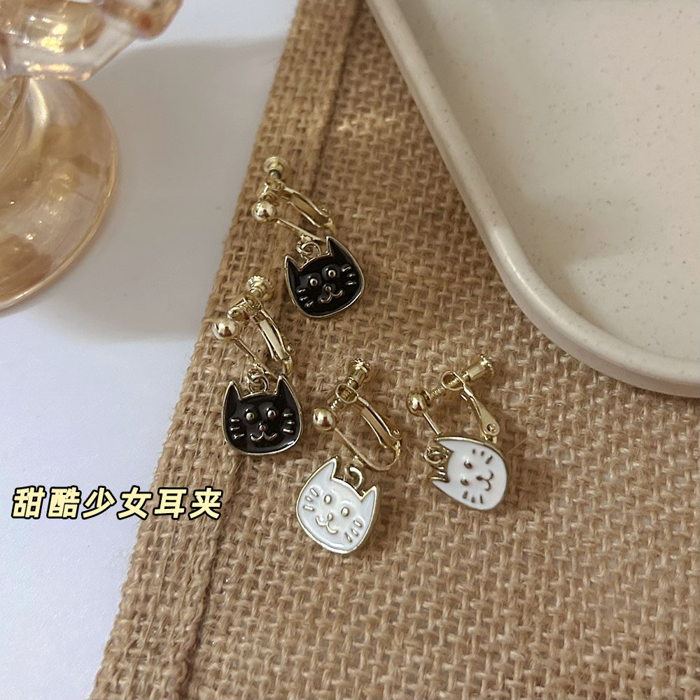 【实拍】甜美可爱猫咪螺丝耳夹