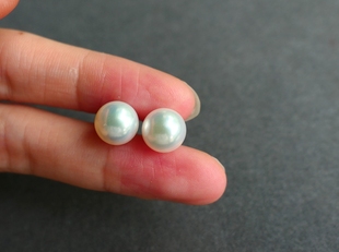 【木古口十】天然海水珍珠耳钉耳饰18K金 圆珠轻奢气质