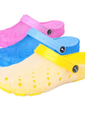 回力洞洞鞋女软底凉鞋女潮夏水晶沙滩鞋轻柔耐磨包头凉拖透气女鞋