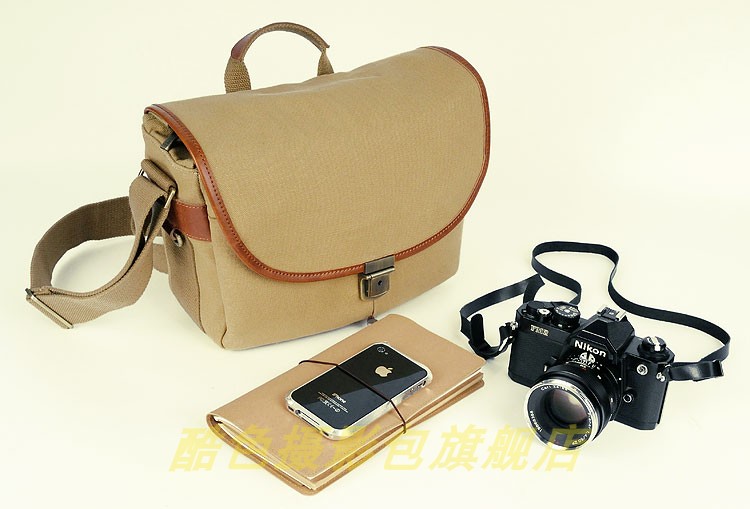 酷色单肩帆布摄影包单反相机包