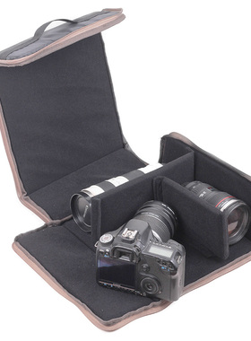 折叠数码相机包内胆全开式多格拉链手提摄影旅行徒步背包收纳轻便