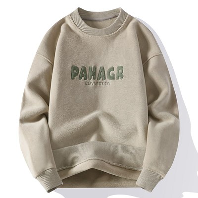 加绒加厚卫衣男款无帽秋冬季2025新款青少年大童初高中生保暖上衣