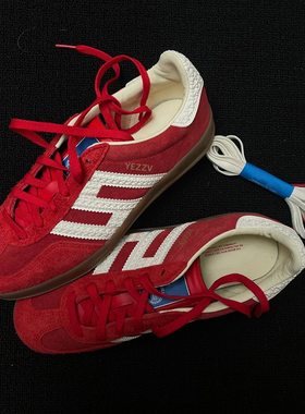 德国高端正品红色德训鞋男女款2026新款情侣美式真皮运动休闲板鞋