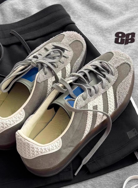 正品高端灰色德训鞋男女款复古阿甘板鞋2026春季新款百搭休闲鞋潮