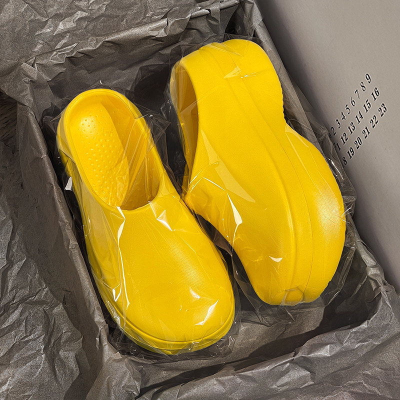 正品厚底厨师半拖凉鞋女2025夏季新款透气百搭洞洞鞋，券后51元