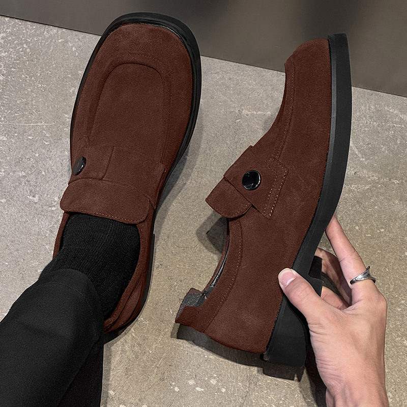 正品新品英伦风反绒皮乐福鞋男女一脚蹬懒人鞋棕色复古休闲皮鞋,流行男鞋,软木鞋/勃肯鞋,淘宝优惠券,粉丝福利购,淘宝优惠卷