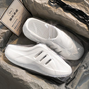 官方正品FOM鲨鱼拖鞋穆勒包头半拖男女款夏季防滑百搭休闲洞洞鞋