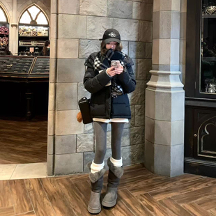 香港正品羊毛皮一体雪地靴女款冬季新款东北户外保暖加绒长筒靴潮