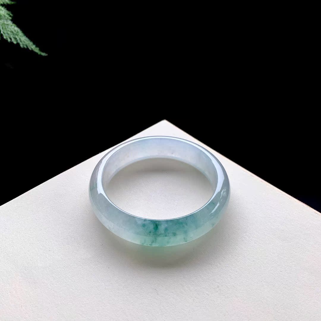 正圈冰飘花翡翠手镯天然翡翠珠宝a货