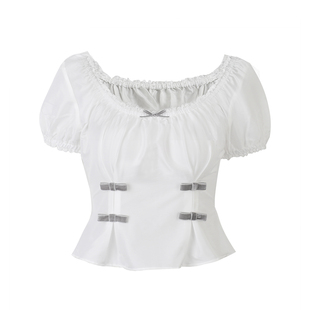 龙心同款/ 法式女孩们的版型 多色经典蝴蝶结系列圆领上衣