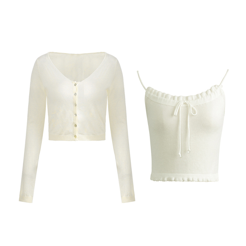 细羊毛针织两件套纯爱少女