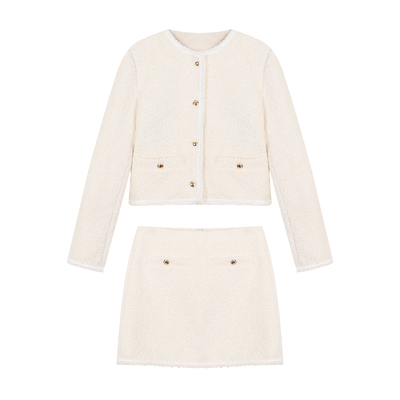 香颂奶香miu系小香风外套套装