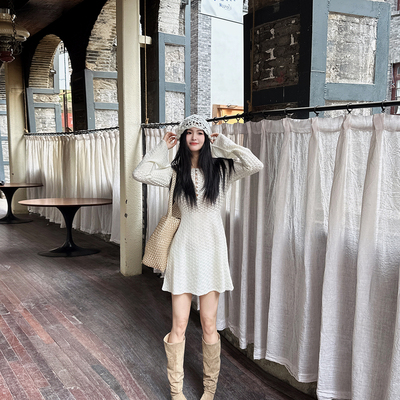 掌管高级与性感！白色水袖镂空连衣裙夏季新款小个子修身收腰短裙