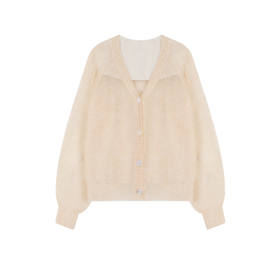 迷雾少女轻薄软糯马海毛开衫