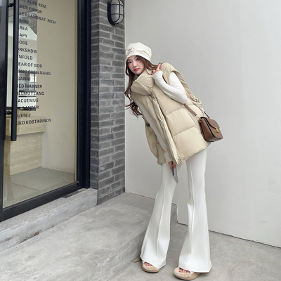 小泡芙立领羽绒短马甲女款2025冬季新款三星清洁90白鸭绒保暖外穿