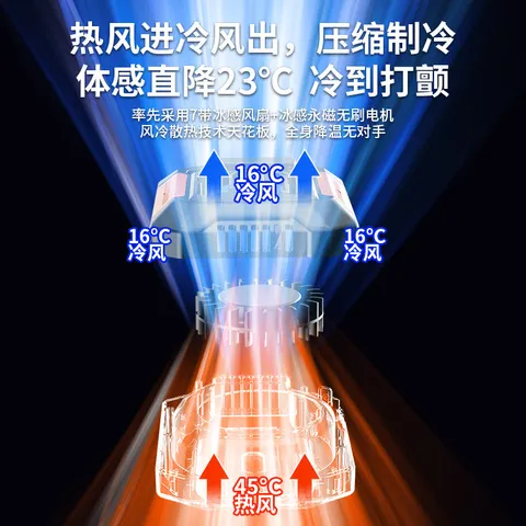 usb手持挂随身充电户外懒人风扇迷你便携无叶桌面挂腰夹式小风扇