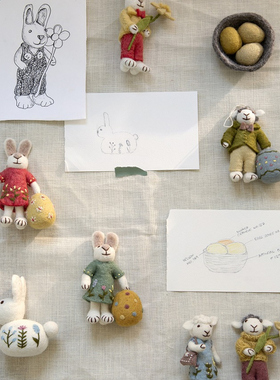 礼遇 丹麦Gry&Sif纯手工毛毡玩具挂件摆件动物水果玩偶包挂钥匙扣