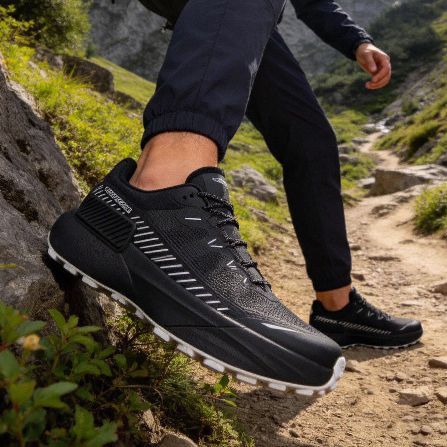 美骆世家户外登山鞋男超轻防滑耐磨透气运动鞋男士网布徒步鞋夏季